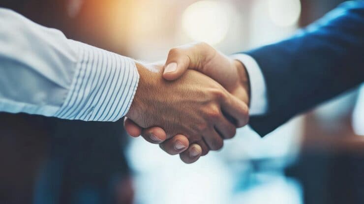 Two people shaking hands